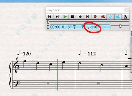 Sibelius(打谱软件)怎么改变曲谱播放的速度？
